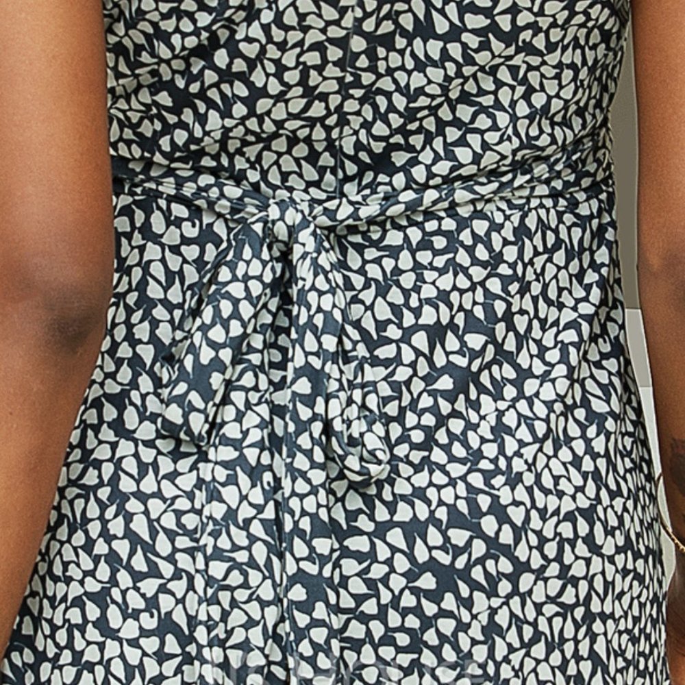 Green and white polyester, summer dress - Picture 3 of 5